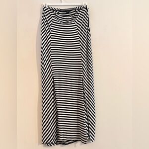 Mossimo Supply Co. Striped Black and White Maxi Skirt Size M